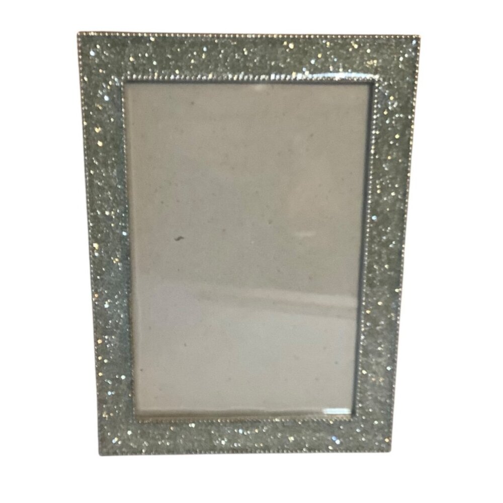 Nicole Miller Home 4x6‎ Photo Silver Glitter Picture Frame 5"x7"